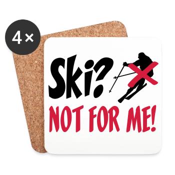 I hate Ski - Untersetzer (4er-Set) - Weiß - Vorne
