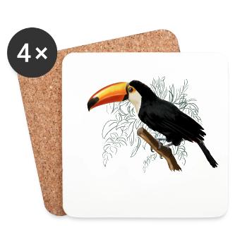 Toucan - Coasters (set of 4) - white - Front