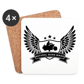 natural_born_biker_1 - Dessous de verre (lot de 4) - blanc - Devant