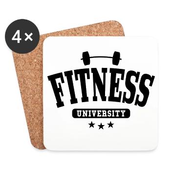 Université de fitness - Dessous de verre (lot de 4) - blanc - Devant