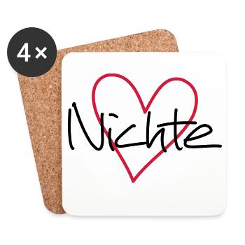 Niece coeur cadeau idée cadeau look partenaire - Dessous de verre (lot de 4) - blanc - Devant