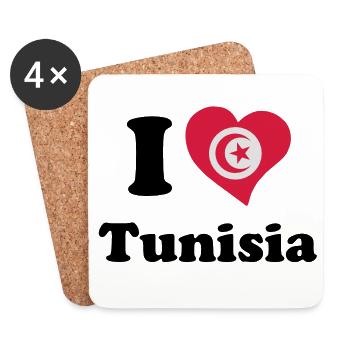 I love Tunisia - Coasters (set of 4) - white - Front
