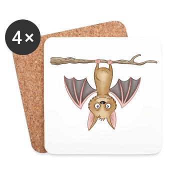 süße Fledermaus - Untersetzer (4er-Set) - Weiß - Vorne