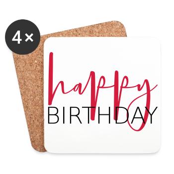 happy birthday congratulation gift idea - Coasters (set of 4) - white - Front