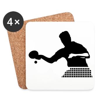 tischtennis_1 - Coasters (set of 4) - white - Front