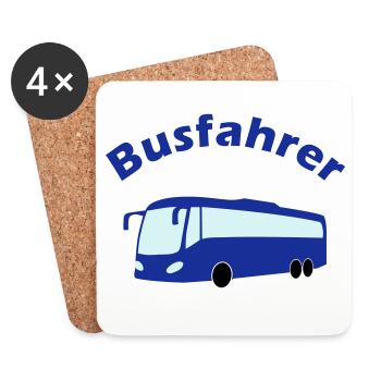 Busfahrer Design - Untersetzer (4er-Set) - Weiß - Vorne