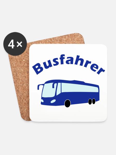 Busfahrer Design - Untersetzer (4er-Set) - Weiß