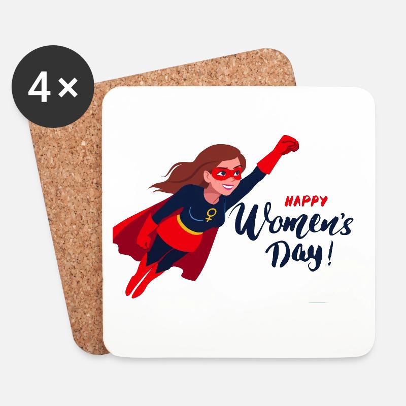 Weltfrauentag - Untersetzer (4er-Set) - Weiß
