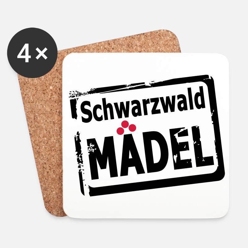 Schwarzwaldmädel - Untersetzer (4er-Set) - Weiß
