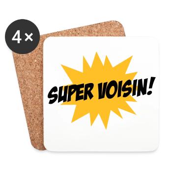 Super Voisin ! - Dessous de verre (lot de 4) - blanc - Devant