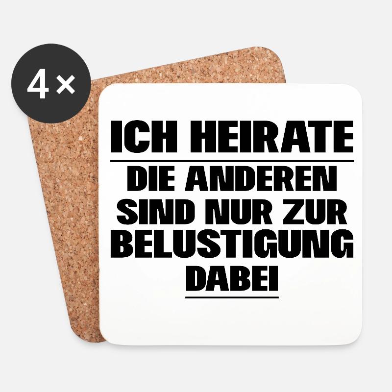 Junggesellenabschied - Untersetzer (4er-Set) - Weiß