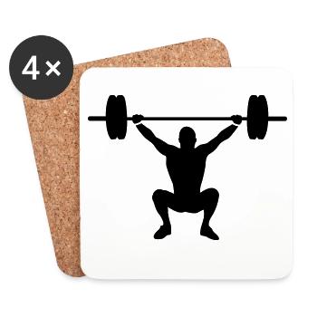 weight lifting - Coasters (set of 4) - white - Front