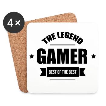 Gamer / Gaming - Dessous de verre (lot de 4) - blanc - Devant