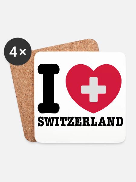 Schweiz - Untersetzer (4er-Set) - Weiß