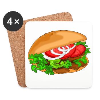 doener döner speise fast food - Untersetzer (4er-Set) - Weiß - Vorne