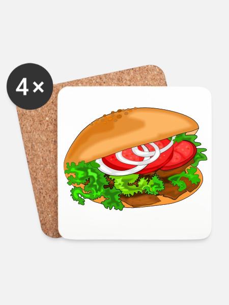 doener döner speise fast food - Untersetzer (4er-Set) - Weiß