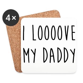 Dad / Papa / Daddy / Vati / Baby / Bébé / Birth - Coasters (set of 4) - white - Front