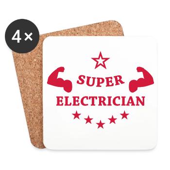 Electrician Electricity Elektriker Electricien Job - Coasters (set of 4) - white - Front