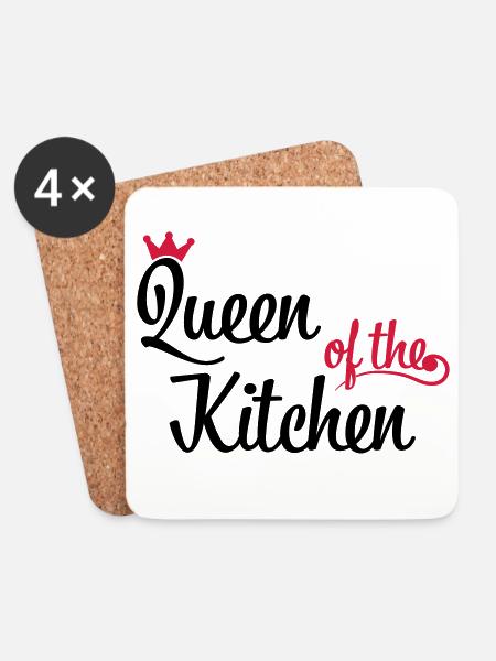 Queen of the Kitchen - Untersetzer (4er-Set) - Weiß