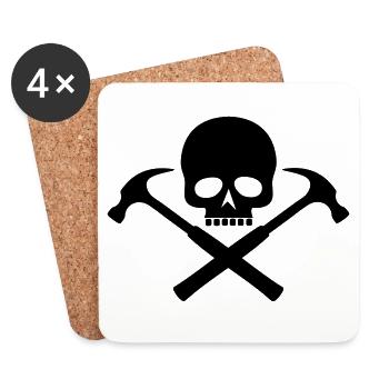 Totenkopf hammer / skull hammer - Untersetzer (4er-Set) - Weiß - Vorne