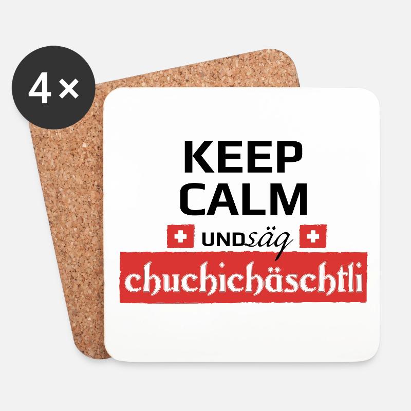 Säg Chuchichästli - Untersetzer (4er-Set) - Weiß