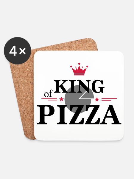 King of pizza - Coasters (set of 4) - white