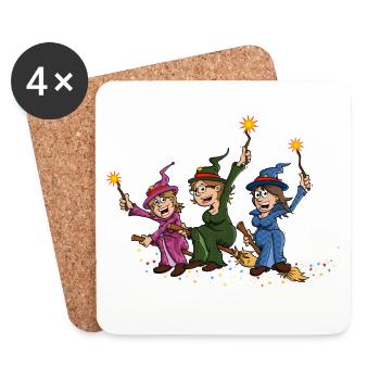 The 3 witches - Coasters (set of 4) - white - Front