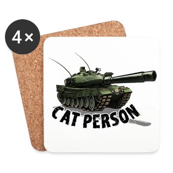 Cat person - Tank - Coasters (set of 4) - white - Front