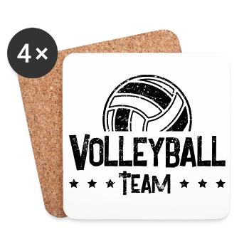 Volley-ball - Dessous de verre (lot de 4) - blanc - Devant