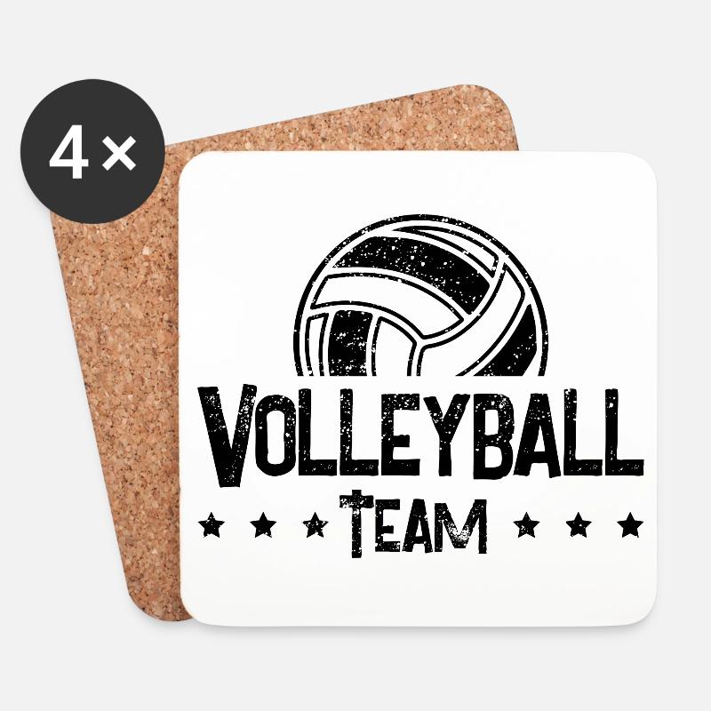 Volleyball - Untersetzer (4er-Set) - Weiß