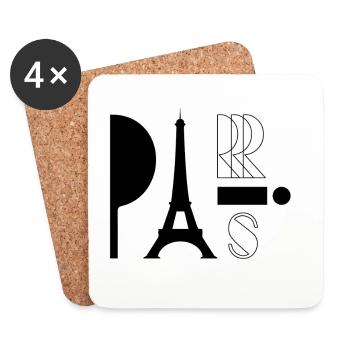 Paris - Dessous de verre (lot de 4) - blanc - Devant