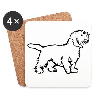 Petit Basset Griffon Vendéen - Untersetzer (4er-Set) - Weiß - Vorne