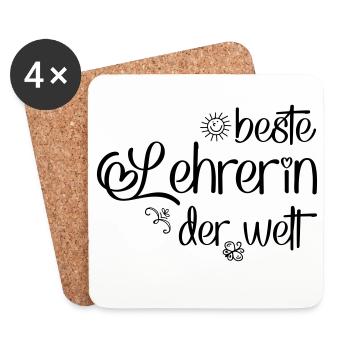 Beste Lehrerin der Welt - Untersetzer (4er-Set) - Weiß - Vorne