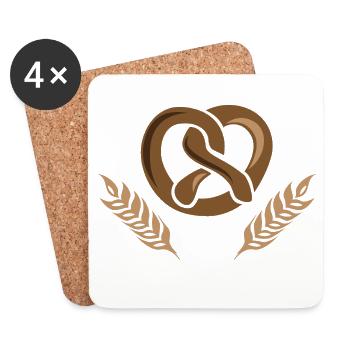 grain baker bakery symbol wheat icon vector - Coasters (set of 4) - white - Front
