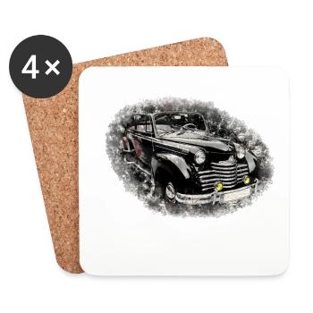 Ancienne voiture de rêve américaine nostalgique - Dessous de verre (lot de 4) - blanc - Devant