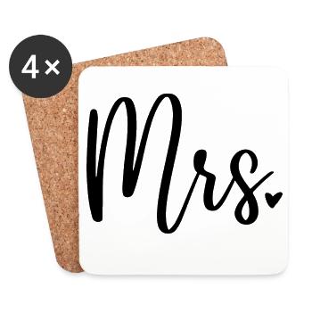 Mrs. Design Heiraten Hochzeit - Untersetzer (4er-Set) - Weiß - Vorne