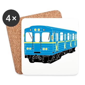 Kiewer U-Bahn - Untersetzer (4er-Set) - Weiß - Vorne