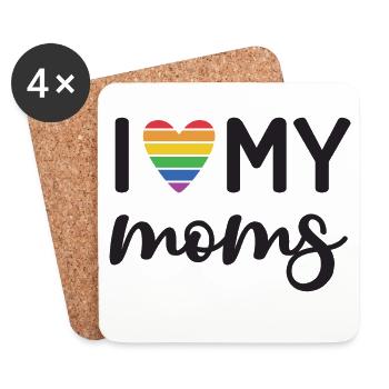 J’aime mes mamans - Dessous de verre (lot de 4) - blanc - Devant
