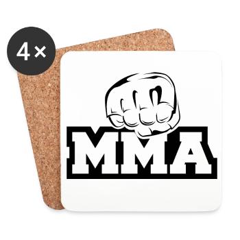 Icône du poing MMA icône du logo Illustration Icône du logo - Dessous de verre (lot de 4) - blanc - Devant