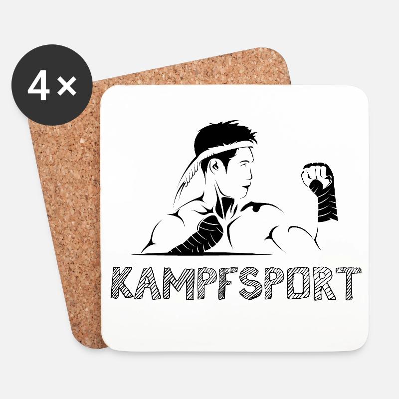 muay thai Kampfsport Symbol Logo icon Grafik - Untersetzer (4er-Set) - Weiß