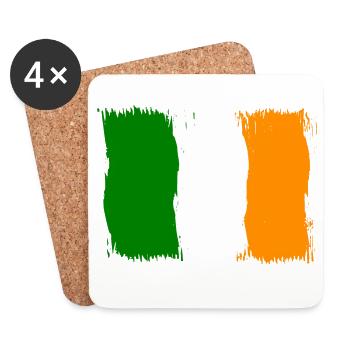 Irlande , Drapeau Drapeau Cadeau - Dessous de verre (lot de 4) - blanc - Devant