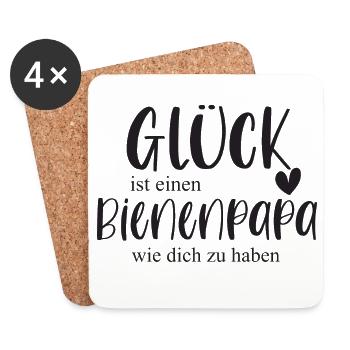 Biene Bienenpapa Imker Bienenliebe Honig Geschenk - Untersetzer (4er-Set) - Weiß - Vorne