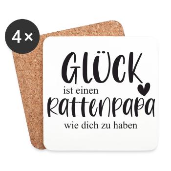 Ratte Rattenpapa Haustier Nagetier Geschenk - Untersetzer (4er-Set) - Weiß - Vorne
