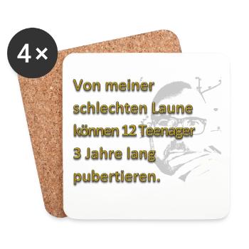 Ironischer Spruch für Teenager - Untersetzer (4er-Set) - Weiß - Vorne