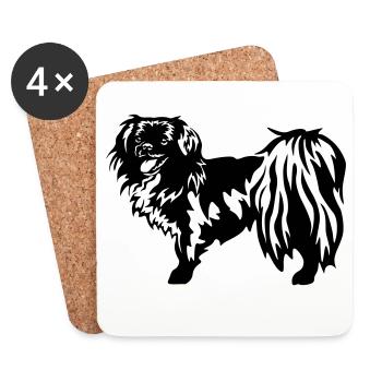 Tibet Spaniel - Coasters (set of 4) - white - Front