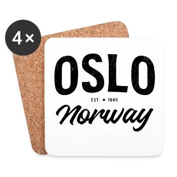 Design vintage d’Oslo Norvège - Dessous de verre (lot de 4) - blanc - Devant