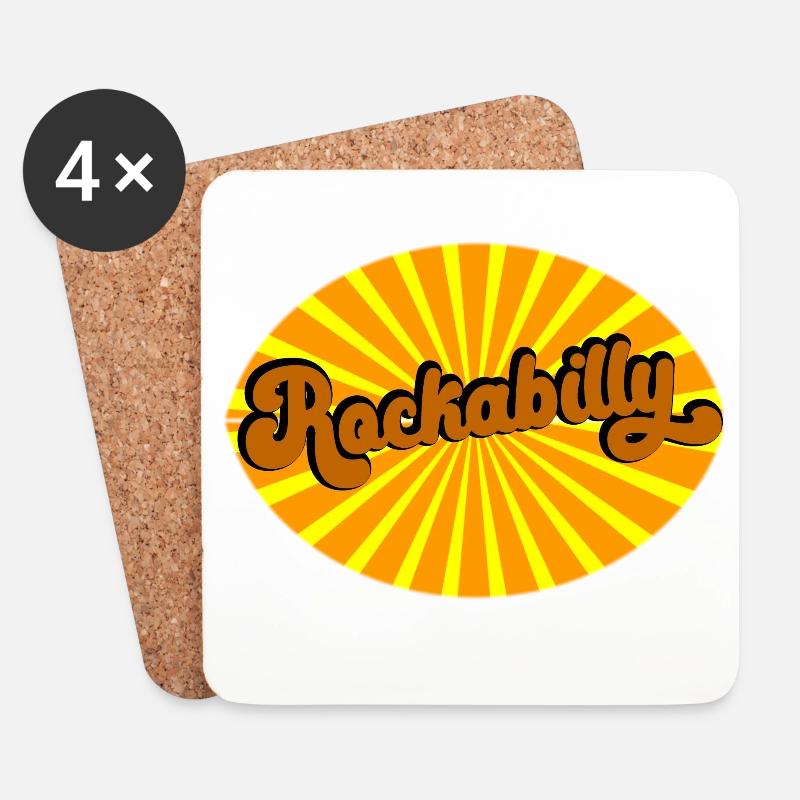 Rockabilly Vibes Retro - Untersetzer (4er-Set) - Weiß