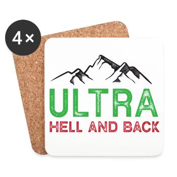 Ultra Running - Hell and Back - Coasters (set of 4) - white - Front