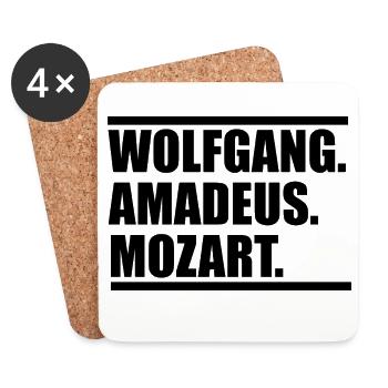 Wolfang Amadeus Mozart - Untersetzer (4er-Set) - Weiß - Vorne