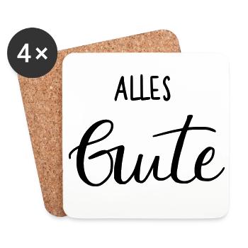Alles Gute - Untersetzer (4er-Set) - Weiß - Vorne